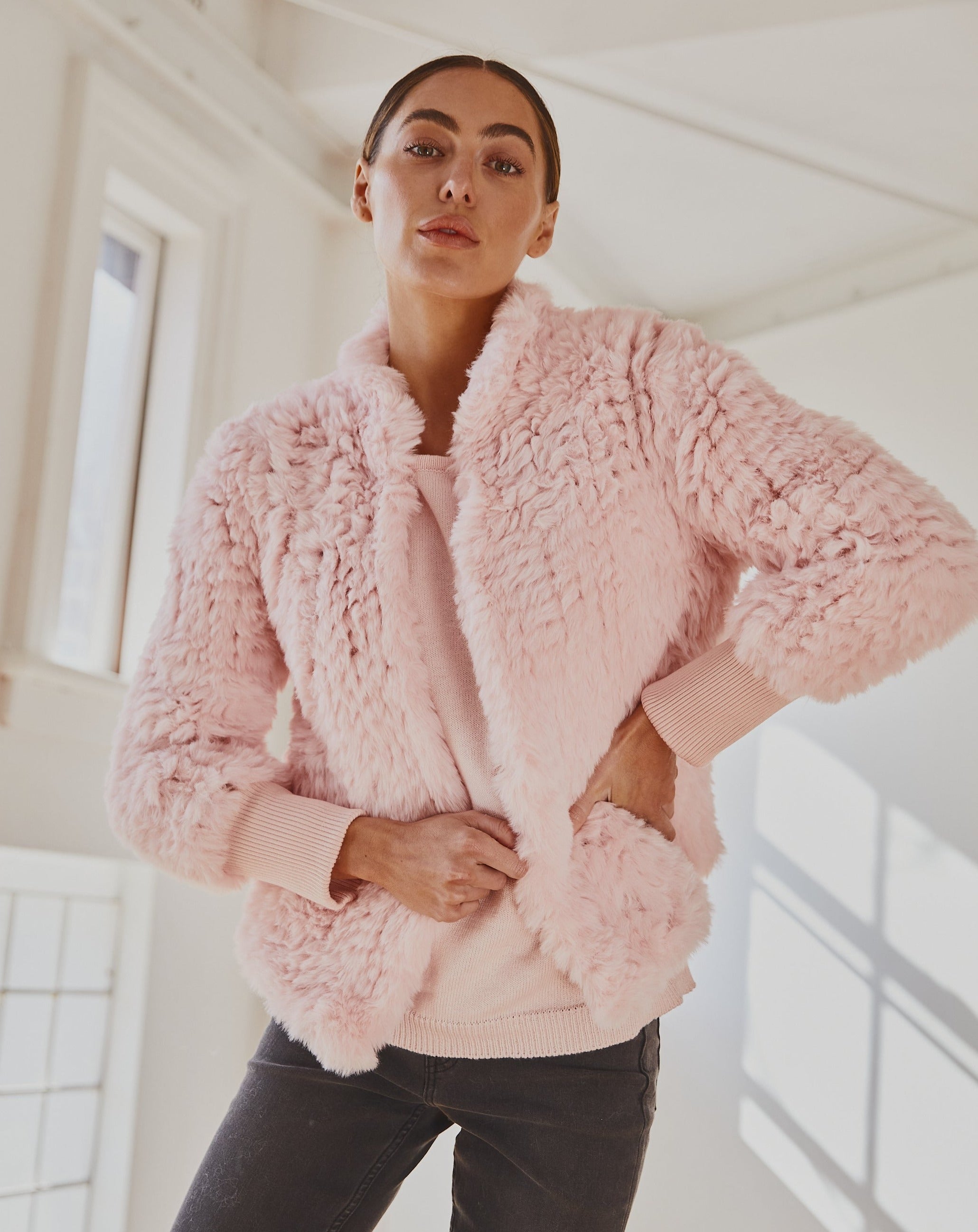 Forever 21 hotsell pink fur jacket