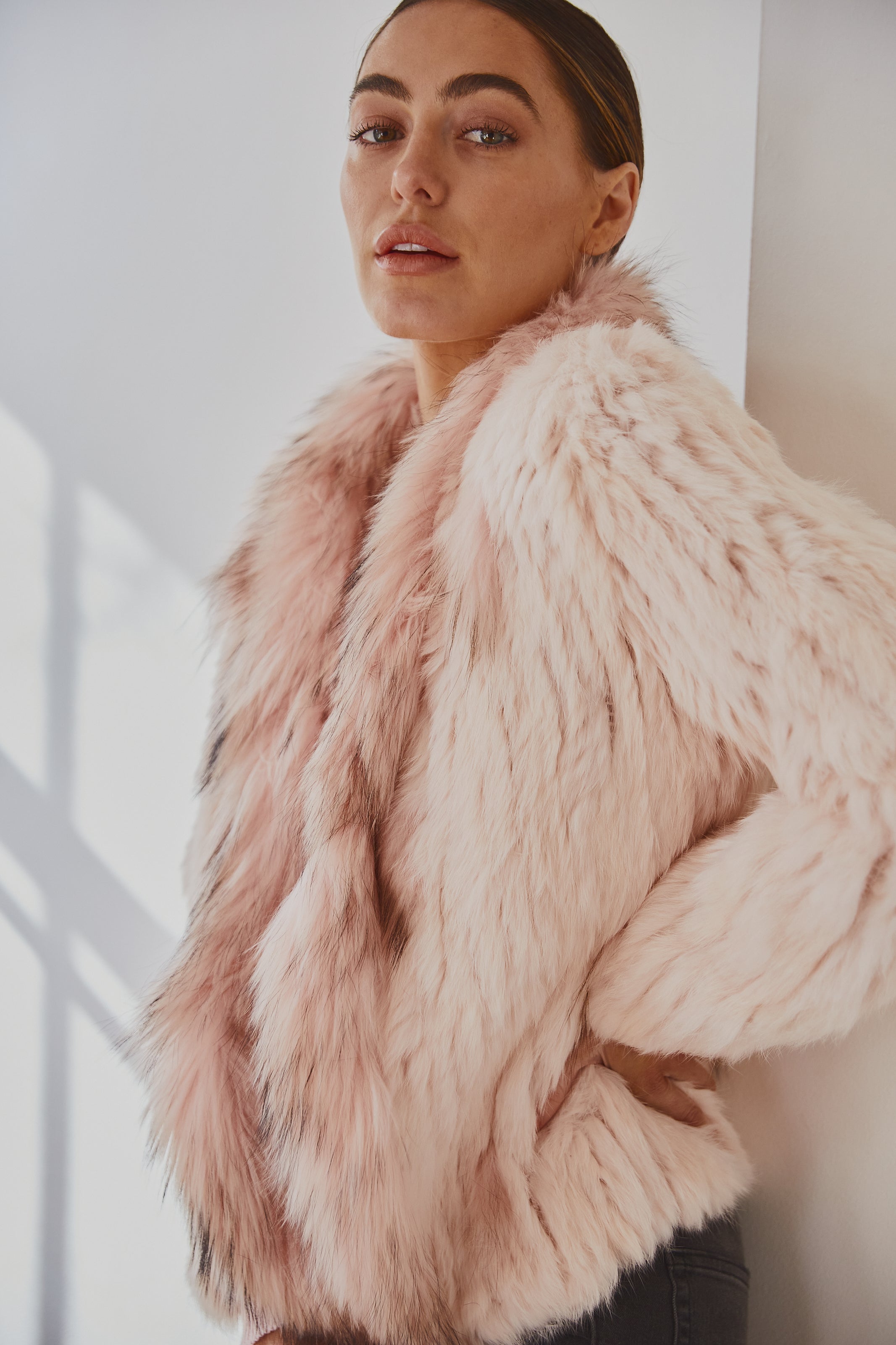 Blush clearance fur coat