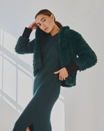 Load image into Gallery viewer, Faux Fur Jacket  Forest Green
