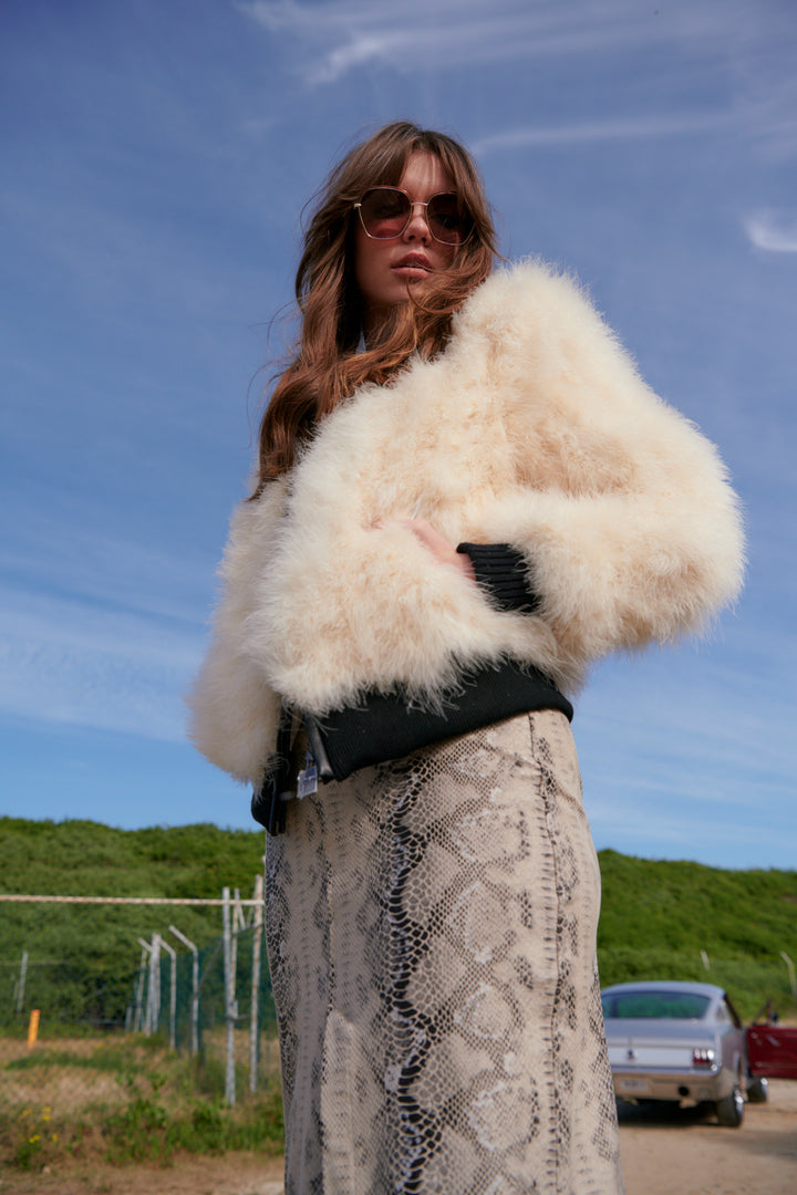 Luna Bomber  Cream & Black