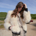 Load image into Gallery viewer, Luna Bomber  Cream &amp; Black
