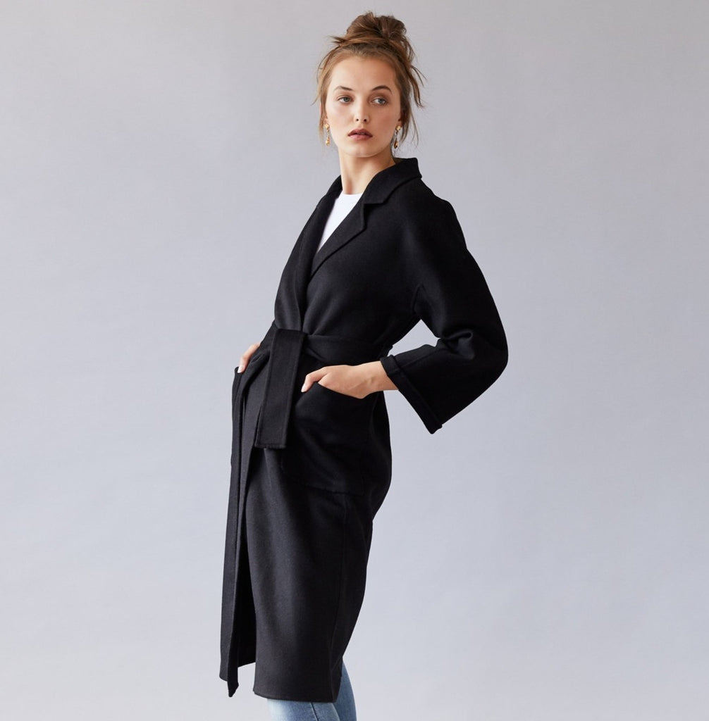 Celine Wool Coat  Black