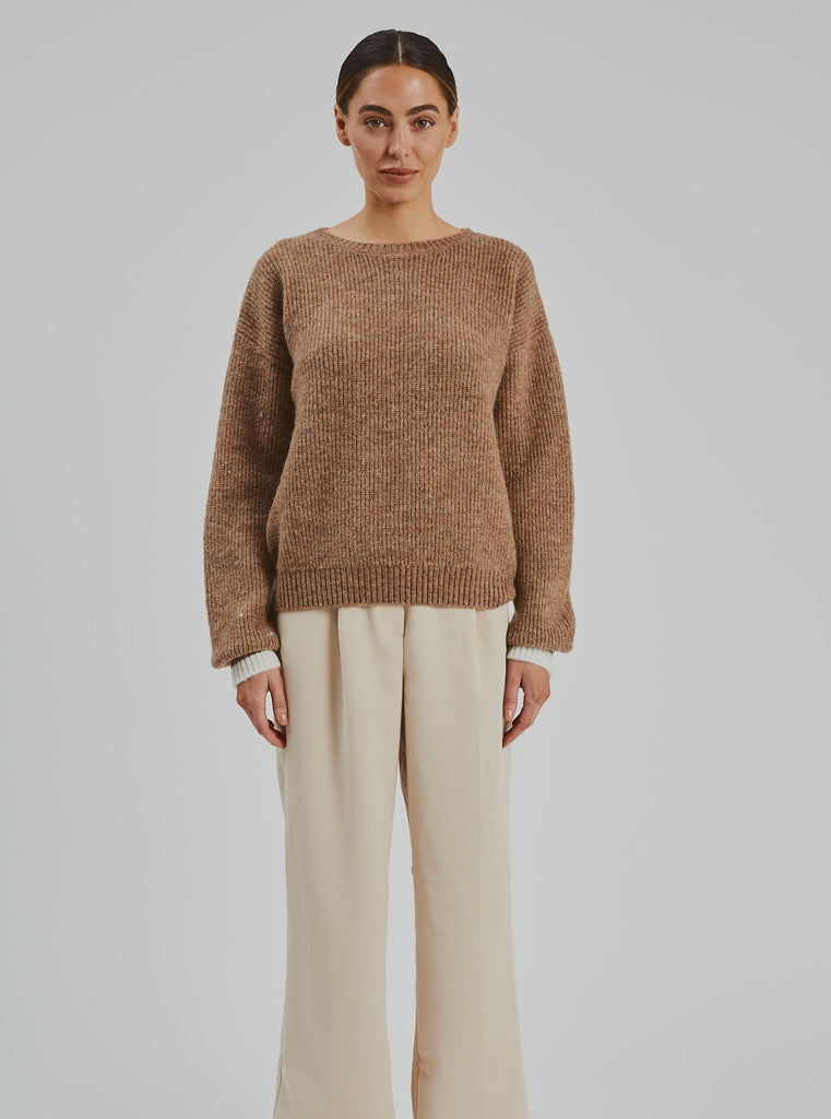 Reese Kid Mohair Sweater  Walnut