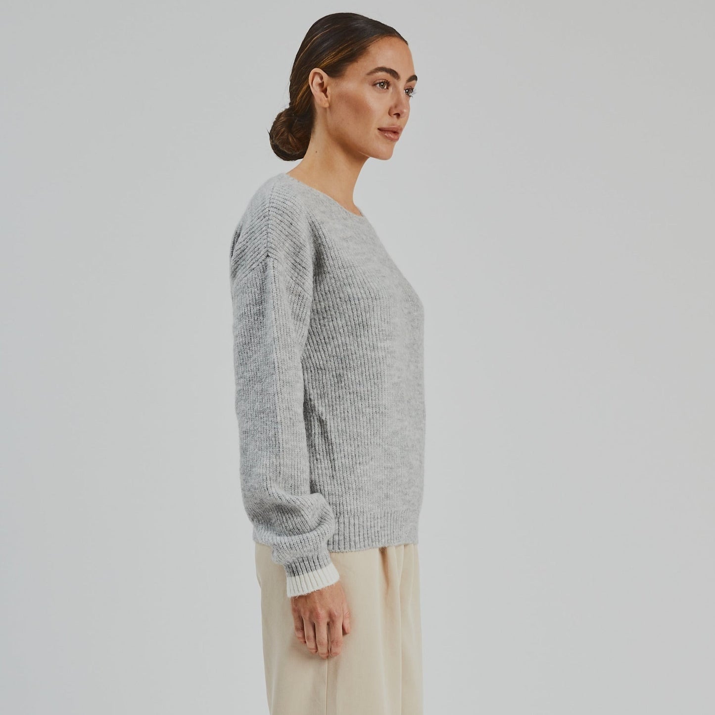 Reese Kid Mohair Sweater  Silver Grey