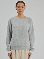 Load image into Gallery viewer, Reese Kid Mohair Sweater  Silver Grey
