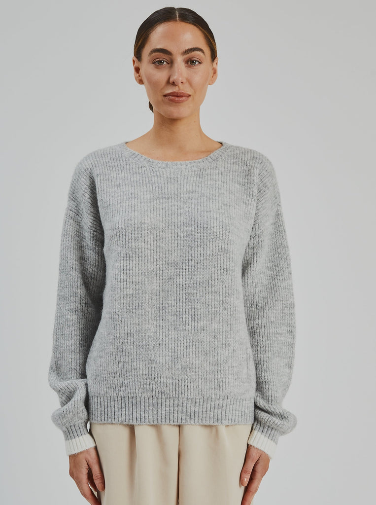 Reese Kid Mohair Sweater  Silver Grey