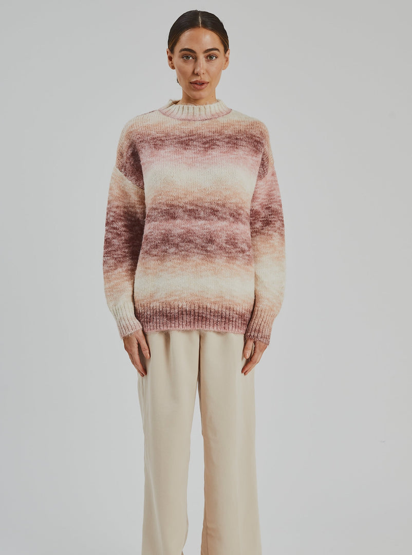 Freyer Ombre Knit  Taupe & Bone