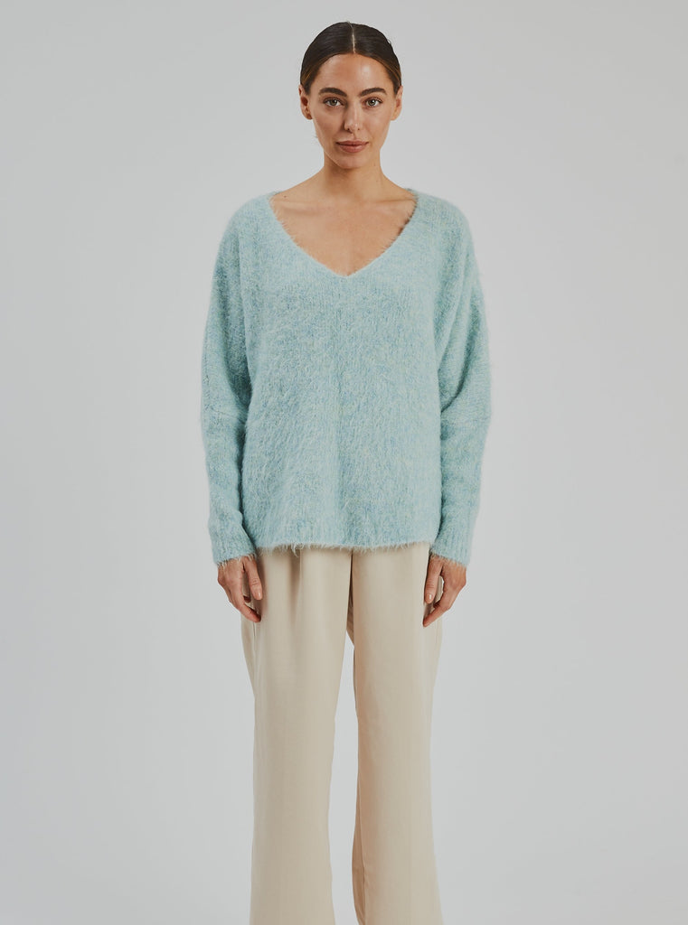 Elora Alpaca Knit Cyan (SAMPLE)
