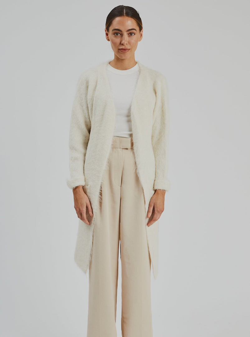 Layla Alpaca Cardigan Bone White