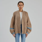 Load image into Gallery viewer, Amelia Chunky Knit Cardigan Tan &amp; Sky
