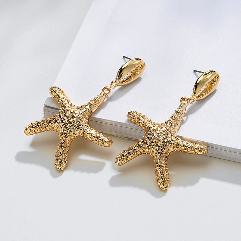 Cowrie Starfish Earrings
