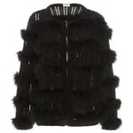 Load image into Gallery viewer, Eva Feather Knit Cardigan  Black (SAMPLE)
