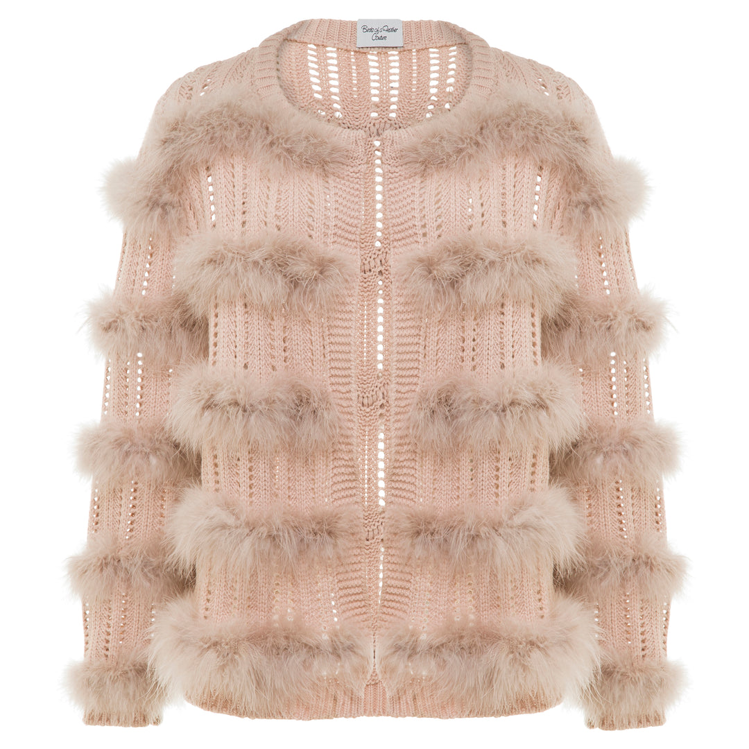 Eva Feather Cardigan  Blush (SAMPLE)