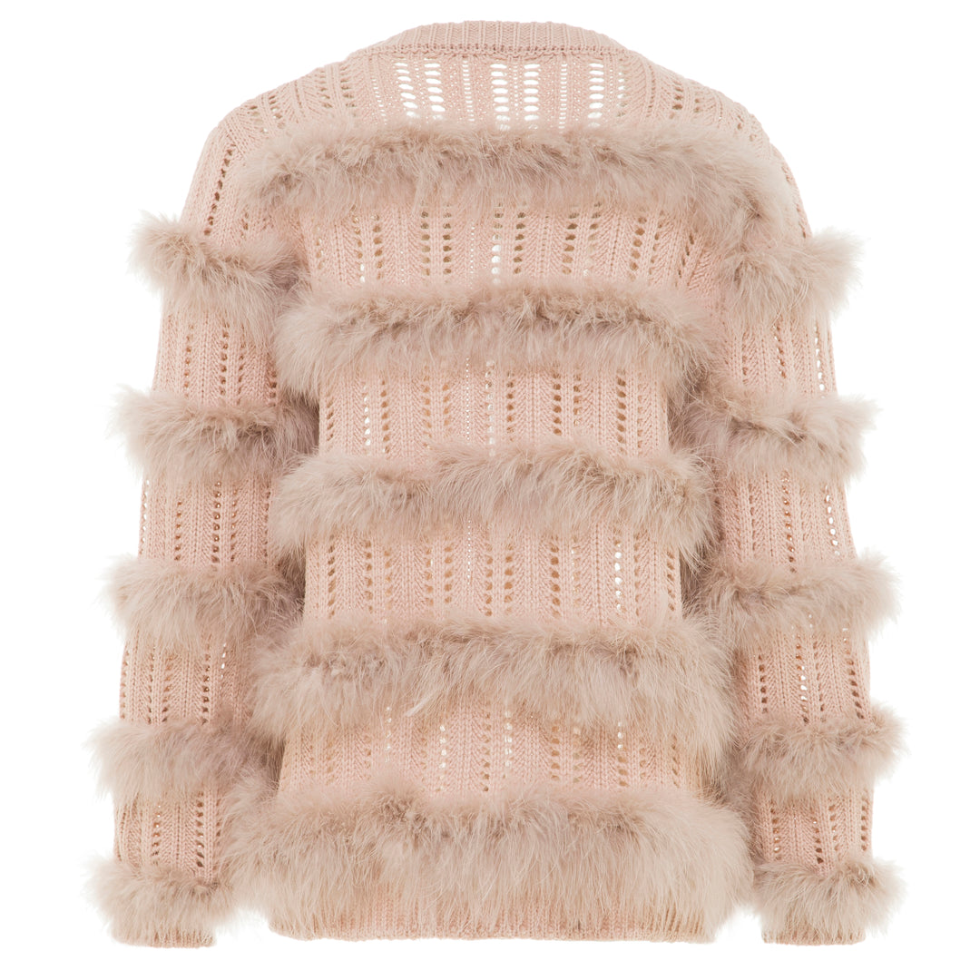 Eva Feather Cardigan  Blush (SAMPLE)
