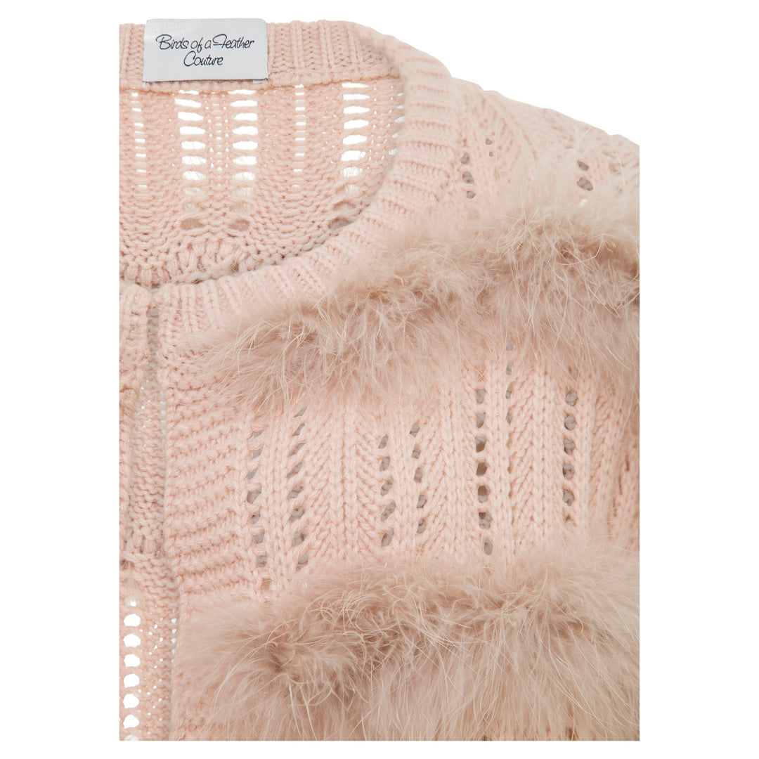 Eva Feather Cardigan  Blush (SAMPLE)