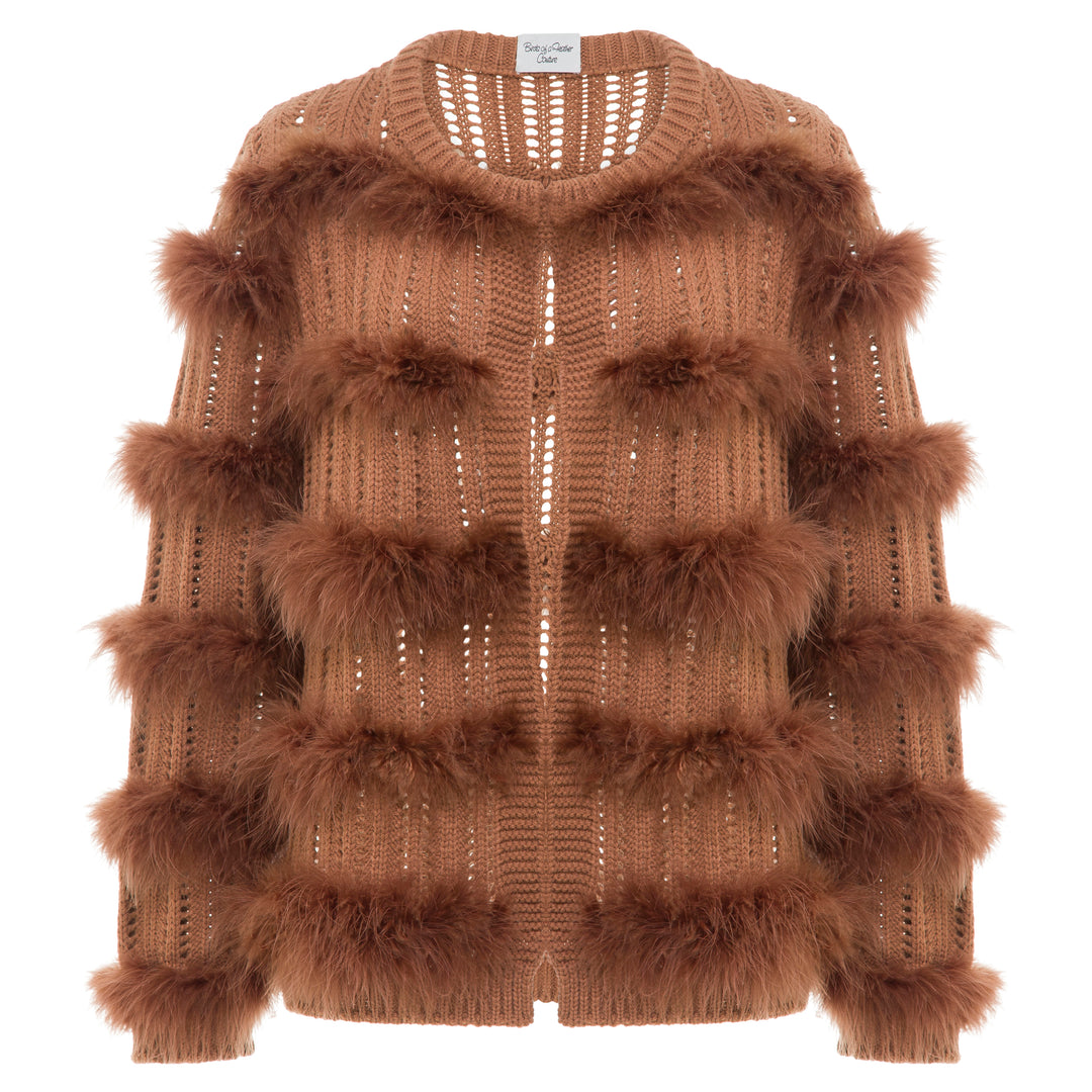 Eva Feather Cardigan  Henna Brown (SAMPLE)