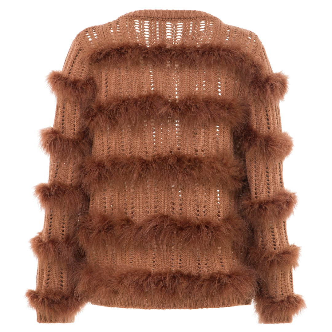 Eva Feather Cardigan  Henna Brown (SAMPLE)