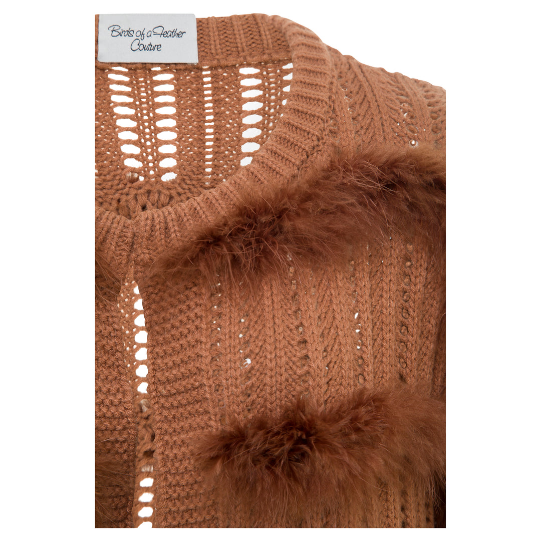 Eva Feather Cardigan  Henna Brown (SAMPLE)