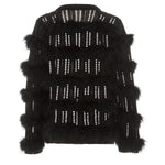 Load image into Gallery viewer, Eva Feather Knit Cardigan  Black (SAMPLE)
