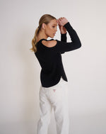 Load image into Gallery viewer, Sofia Cold Shoulder Knit  Black

