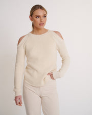 Sofia Cold Shoulder Knit  Bone