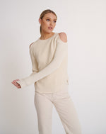 Load image into Gallery viewer, Sofia Cold Shoulder Knit  Bone

