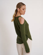 Load image into Gallery viewer, Sofia Cold Shoulder Knit  Fern
