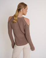 Load image into Gallery viewer, Sofia Cold Shoulder Knit  Taupe
