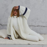 Load image into Gallery viewer, Amelia Chunky Knit Cardigan Bone &amp; Navy
